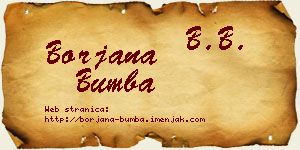 Borjana Bumba vizit kartica